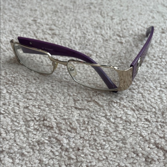 None Accessories - Chic Purple and Gold Women's Glasses
